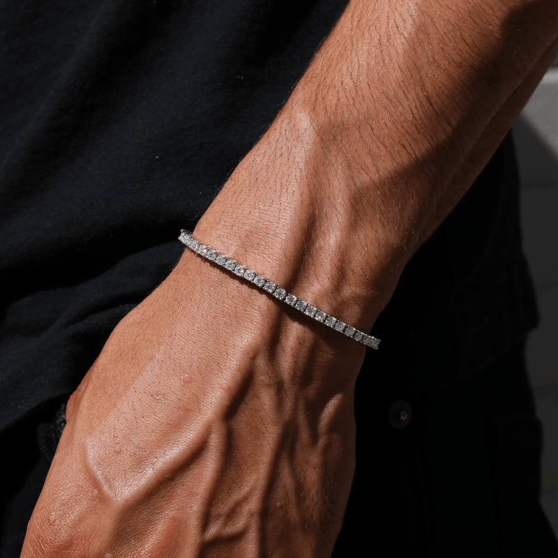 3mm/4mm Tennis Bracelet (Silver) - ComprasOne