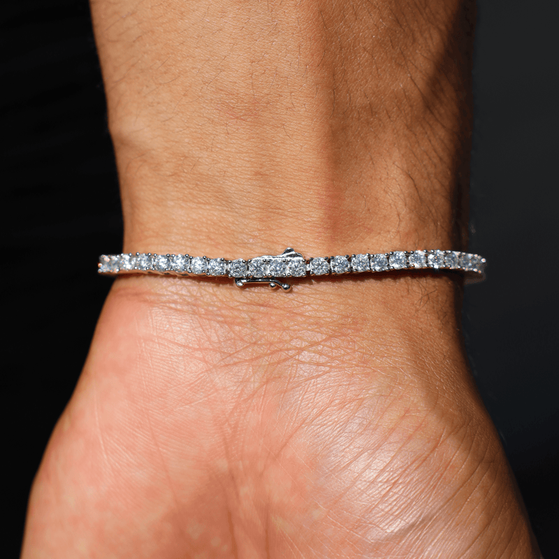 3mm/4mm Tennis Bracelet (Silver) - ComprasOne