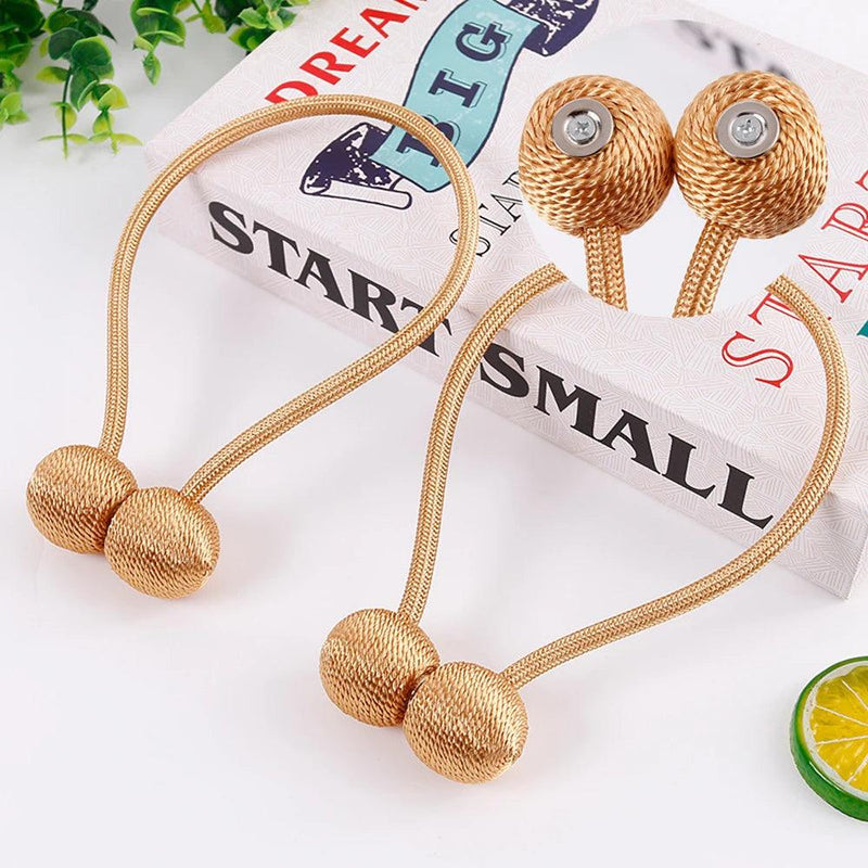 Magnetic Ball Curtain Tiebacks Tie Rope Accessory Rods Accessoires Backs Holdbacks Buckle Clips Hook Holder Home Decor - ComprasOne