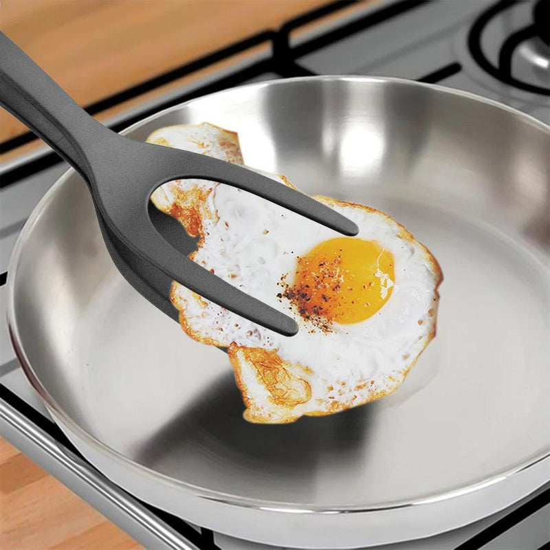 2 In 1 Grip Flip Tongs Eggs Tongs French Toast Pancake Egg Clamp Omelet Turners Cooking Tongs Gadgets Kitchen Accessories - ComprasOne