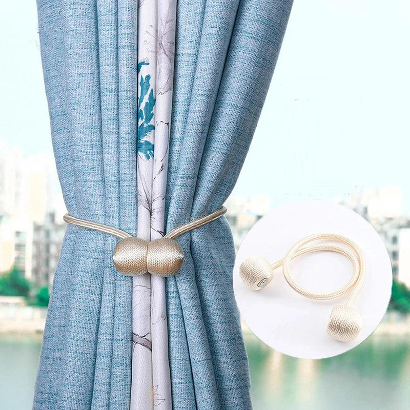 Magnetic Ball Curtain Tiebacks Tie Rope Accessory Rods Accessoires Backs Holdbacks Buckle Clips Hook Holder Home Decor - ComprasOne